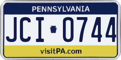 PA license plate JCI0744