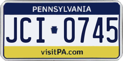 PA license plate JCI0745
