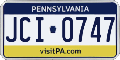 PA license plate JCI0747