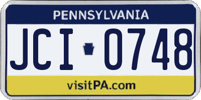PA license plate JCI0748
