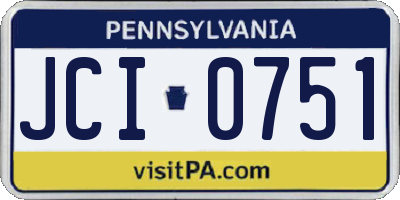 PA license plate JCI0751