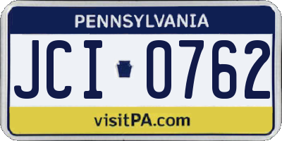PA license plate JCI0762