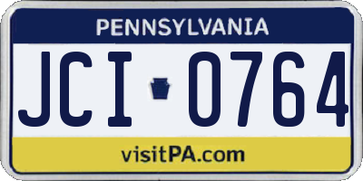 PA license plate JCI0764