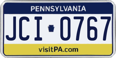 PA license plate JCI0767