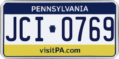 PA license plate JCI0769