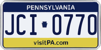 PA license plate JCI0770