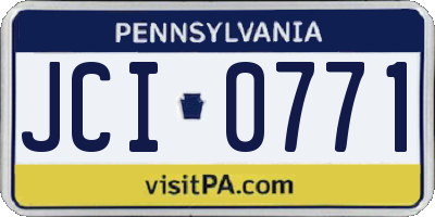 PA license plate JCI0771