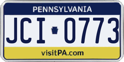 PA license plate JCI0773