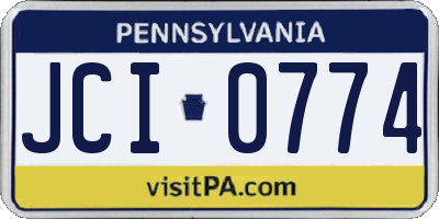 PA license plate JCI0774