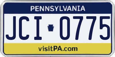 PA license plate JCI0775