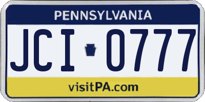 PA license plate JCI0777