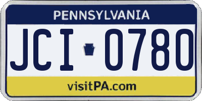 PA license plate JCI0780