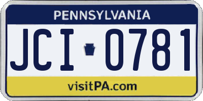 PA license plate JCI0781