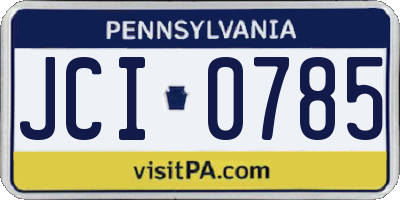 PA license plate JCI0785