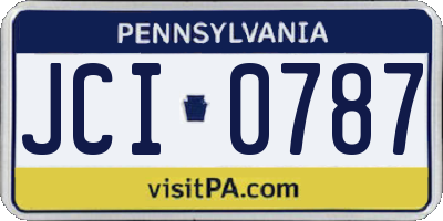 PA license plate JCI0787