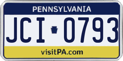 PA license plate JCI0793
