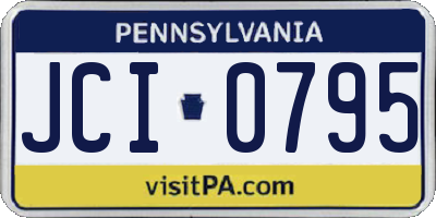 PA license plate JCI0795