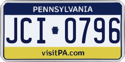 PA license plate JCI0796