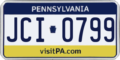PA license plate JCI0799