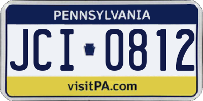 PA license plate JCI0812