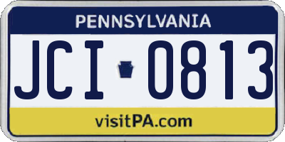 PA license plate JCI0813