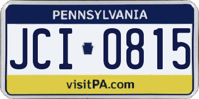 PA license plate JCI0815