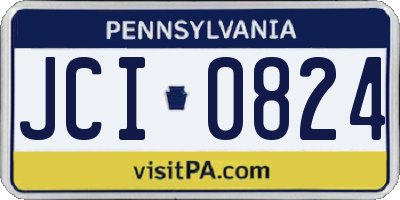 PA license plate JCI0824