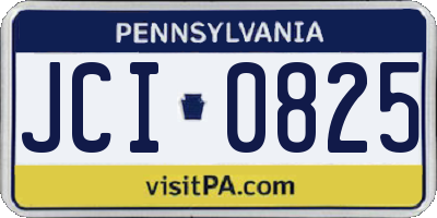 PA license plate JCI0825