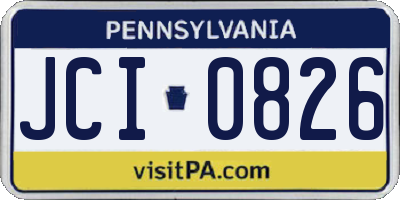 PA license plate JCI0826