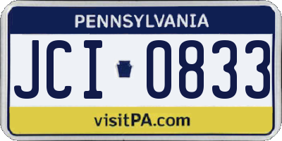 PA license plate JCI0833
