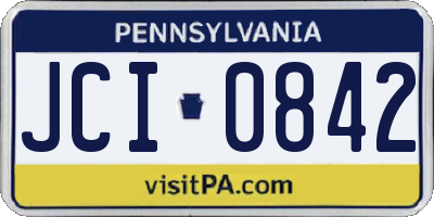 PA license plate JCI0842