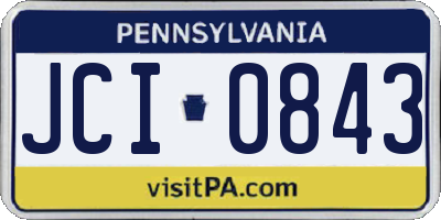 PA license plate JCI0843