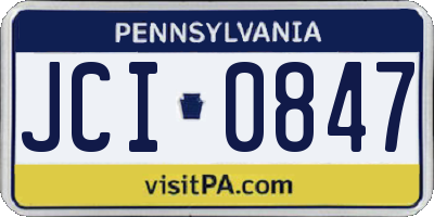 PA license plate JCI0847