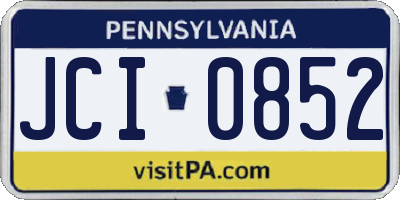 PA license plate JCI0852