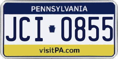 PA license plate JCI0855