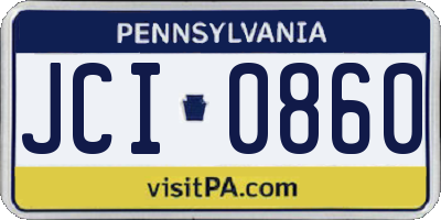 PA license plate JCI0860