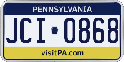 PA license plate JCI0868