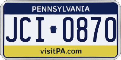 PA license plate JCI0870