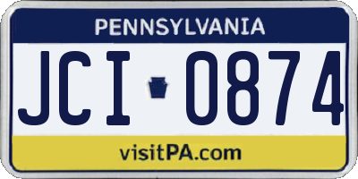 PA license plate JCI0874