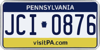 PA license plate JCI0876
