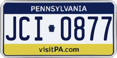 PA license plate JCI0877