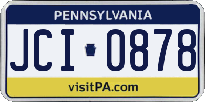 PA license plate JCI0878