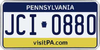 PA license plate JCI0880