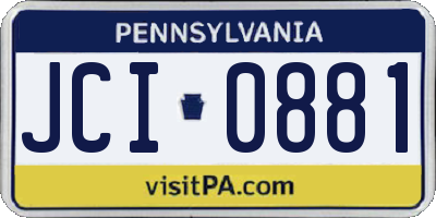 PA license plate JCI0881