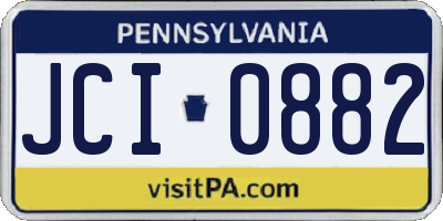 PA license plate JCI0882