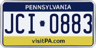PA license plate JCI0883