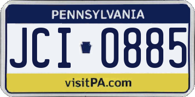 PA license plate JCI0885