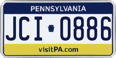PA license plate JCI0886