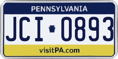 PA license plate JCI0893