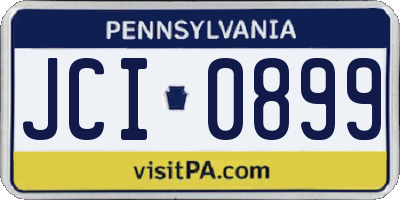 PA license plate JCI0899